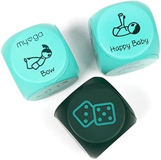Myga Childrens Yoga Dice - Set of 3 Kids Dice with Yoga Poses and Actions for Exercise, Fitness and Workout Fun - Soft and Lightweight Dice great for Travel and Family Fun - Ideal for Gifting