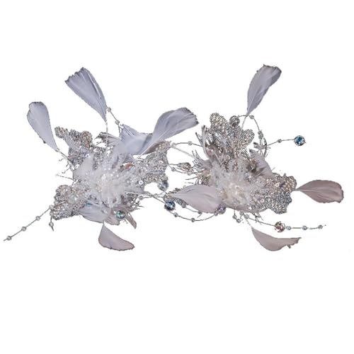 Accessoire pour mariage en plumes et cristal au style bohème unique