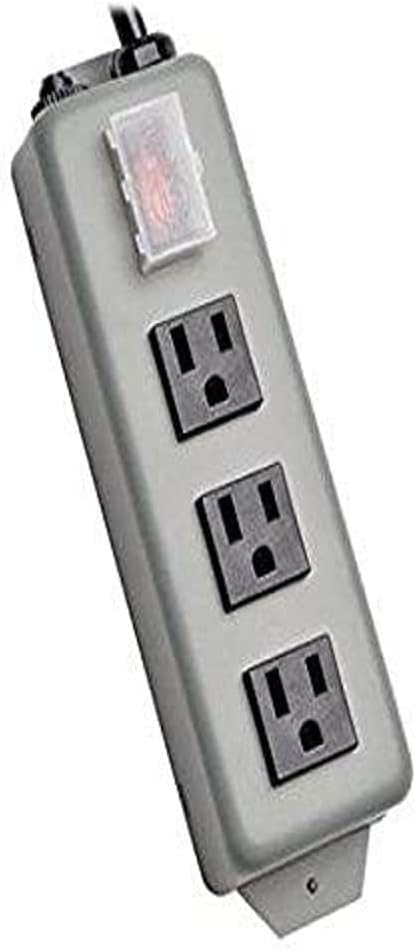Tripp Lite 3 Outlet Waber Industrial Power Strip, 6ft Cord with 5-15P Plug (3SP),Gray
