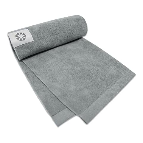Microdry - Intense Workout Cooling Towels for Neck and Face, Quick Drying Sweat Towel, Lightweight Workout Towels for Sweat, Microfiber Gym Towels, Washable Sports Towel, 16 x 28 Inches, Light Gray Cover