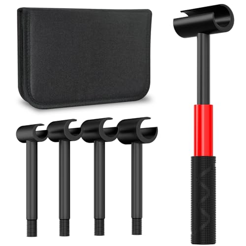 4-in-1 Door Hinge Adjustment Tool, Hinge Gap Adjusting Wrench, Door Repair Kit for Residential and Commercial, Heavy Hinges Wrench Bender Set with Rubber Grip, Cabinet Alignment Fits 14mm-25mm Hings