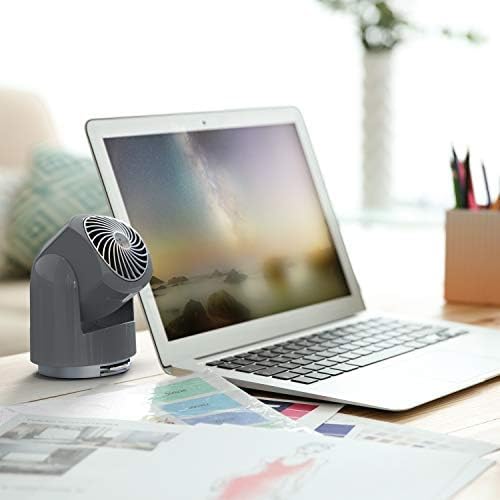 Vornado Flippi V6 Compact Air Circulator Fan, Quiet Portable Travel Fan for Office or Bedroom, Adjustable Head, 2 Speeds, Storm Gray - Image 2