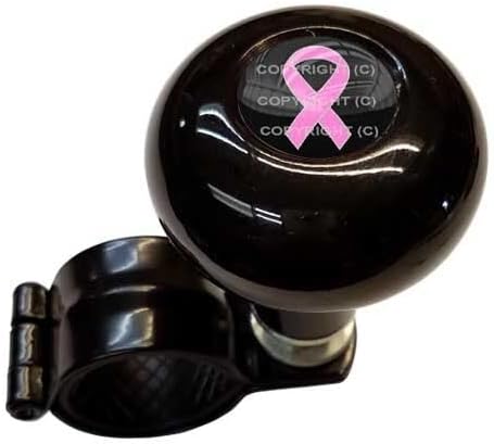 Black Steering Wheel Suicide Spinner Handle Knob Truck Car PINK RIBBON AWARENESS Model-PYT-8888-4875