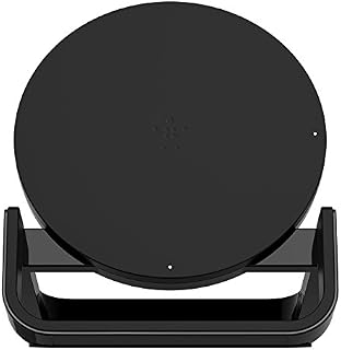 Belkin Boost Up Wireless Charging Stand 7.5 W, Fast Qi Wireless Charger for iPhone 11, 11 Pro/Pro Max, XS/XS Max, XR, X, Samsung Galaxy S10, S10+, S10e, Huawei P30/P30 Pro, UK Plug Included - Black