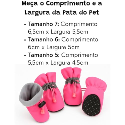 Bota de Tecido Rosa para Cachorro Botinha Pet (ROSA, 5)