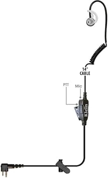 INTREPID-M1 Intrepid 1-Wire Earpiece For use with Motorola/Blackbox and Blackbox+ Series/HYT/Relm/TEKK Radios, Unique 1-wire Earpiece with In-line PTT and Microphone
