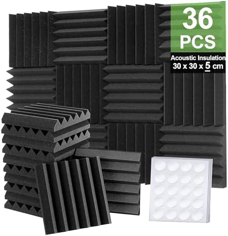 Foneso Espuma Acústica, 30x30x5 cm (Densidad: 25 kg/m³) pared Abs...