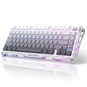 GravaStar Teclado mecánico inalámbrico Mercury K1 75% para juegos, diseño de exoesqueleto de aleación de aluminio, teclado personalizado de junta con zócalo de intercambio en caliente, interruptores