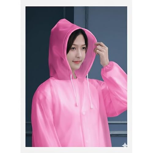 Capa de Chuva Impermeável em EVA com Capuz Rosa 68x115cm Karbox
