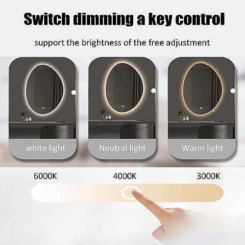 Miroir LED de salle de bain à gradation continue tactile et durable - 4