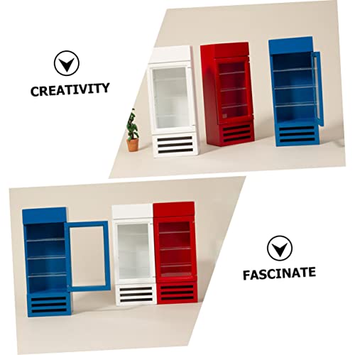 ibasenice 3 Peças De Geladeira Simulada Acessórios Enfeitados Miniture Móveis De Casa Mini Geladeira