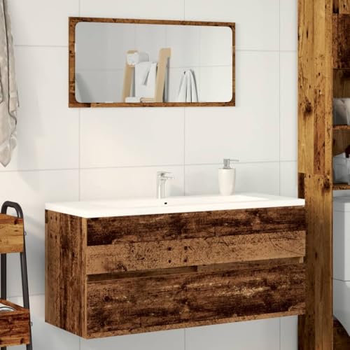 Mueble de lavabo rústico de 100x38,5x45 cm en madera de baño 3