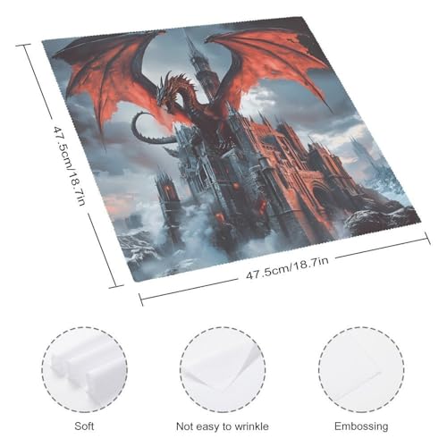 Servilletas de tela para cocina cuadradas Dragon And Castle, paños lavables y suaves de comedor 3