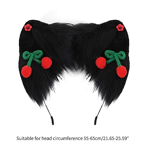 Diadema de anime de lobo con orejas peludas para accesorios de cosplay 3