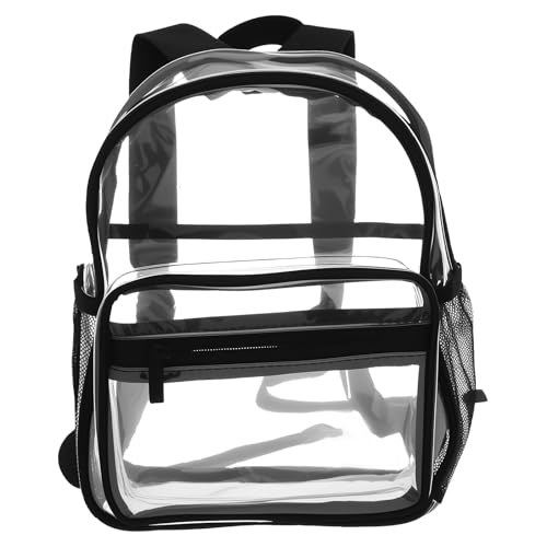 Large Capacity Clear Backpack, Waterproof Clear Stadium Backpack Enduring Transparent Knapsack for Stadium(Black Color,1)2