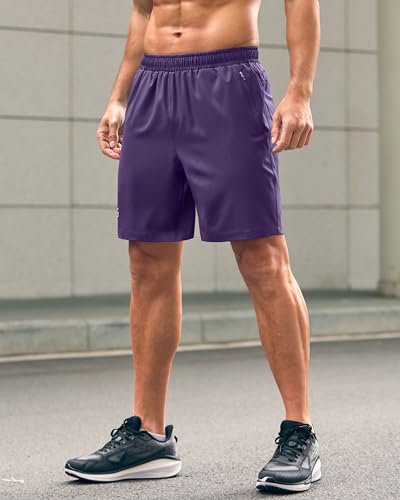 Image of G Gradual Men's Athletic Running Shorts with Zipper Pockets Quick Dry 7 inch / 5 inch / 9 inch Workout Gym Shorts for Basketball Hiking