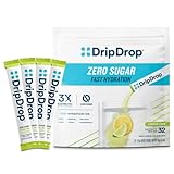 DripDrop Sugar Free Hydration Packets - Zero Lemon Lime - Single Serve Electrolytes Powder Drink Mix - Non-GMO, Gluten Free, Vegan - 32 Sticks