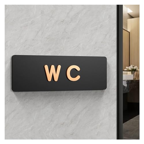 Cartel Aseos Letreros sencillos for baño for hombres y mujeres, WC, guía de baño público, índice de señal de Hotel a la izquierda y derecha, señal de aviso de acrílico for baño Cartel BañO(2,24x8cm)