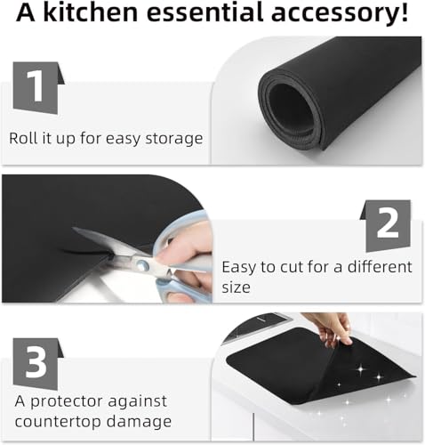 Image of Dish Drying Mat for Kitchen Countertop 40x60cm - Waterproof Anti Slip Sink Drying Mat with Rubber Backing, Heat Resistant Kitchen Counter Mat for Dishes, Coffee Machine & Pet Feeding