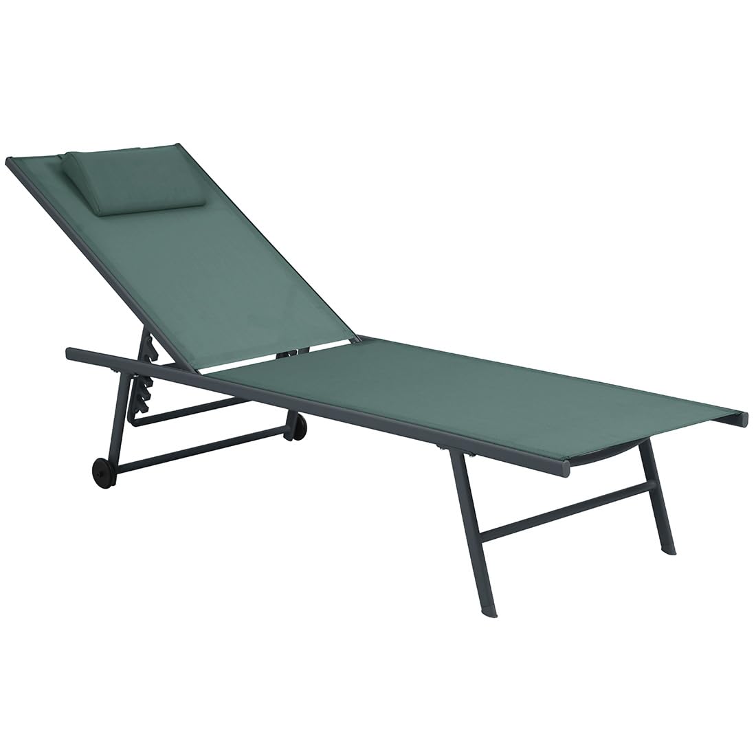 Acomoda Textil – Tumbona de Jardín Plegable y Reclinable en 5 Posiciones con Ruedas. Hamaca con Cojín Cómoda y Resistente para Terraza, Camping y Patio 185x55x32/97 cm. (Caqui, 1 Ud)