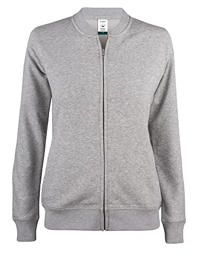 Image of CLIQUE - Women's Zip Sweatshirt Premium OC Cardigan Ladies Autumn/Winter Polyester Windproof Ski Hiking Hiking Travel Mountain, heather grey, L