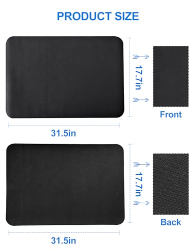 Image of Dish Drying Mat for Kitchen Counter, 17 inchx31.5 inch Dish Drying Pad with Non-slip Rubber Backed, Hide Stain Anti Absorbent for Kitchen Counter, Drying Mat for Coffee Machine Dish Rack (Black)