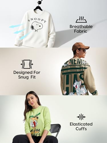 Image of Bewakoof X Garfield Men's Fluff Oversized Fit Sweatshirt | Sweatshirt for Man Winter Wear