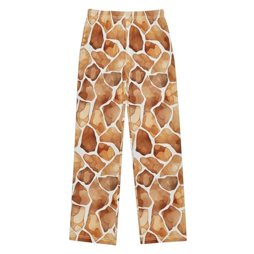 Giraffe Print Long Pajama Pants Elastic Waist PJ Bottoms with Pockets S A1119432