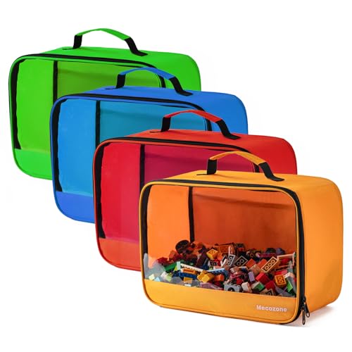 Image of 4 PCS Toys Storage Bag, Classic Bricks Building Set Storage Bag, Travel Case for Building Toys, Puzzles,X Large Size