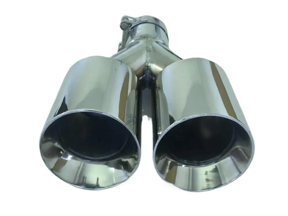tłumik końcowy Podwójny tłumik rury wydechowej samochodu ze stali nierdzewnej(66MM IN- 101MM OUT)
