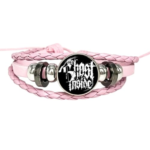 COCEMORINI New 2026 Ghost Rock Band Papa Pink Leather Bracelets Multilayer Bangles Handmade Jewelry Gifts Fashion Accessories Creative Gift