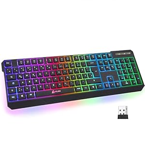 KLIM Chroma Wireless Gaming Tastatur Kabellos QWERTZ DEUTSCH – NEU 2023 – Langlebig, Ergonomisch, Wasserdicht, Leise…