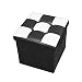 Rusee Faux Leather Collapsible Folding Storage Ottoman Cube Cushioned Seat Foot Rest Coffee Table With Removable Black White Chessboard Lid 15''