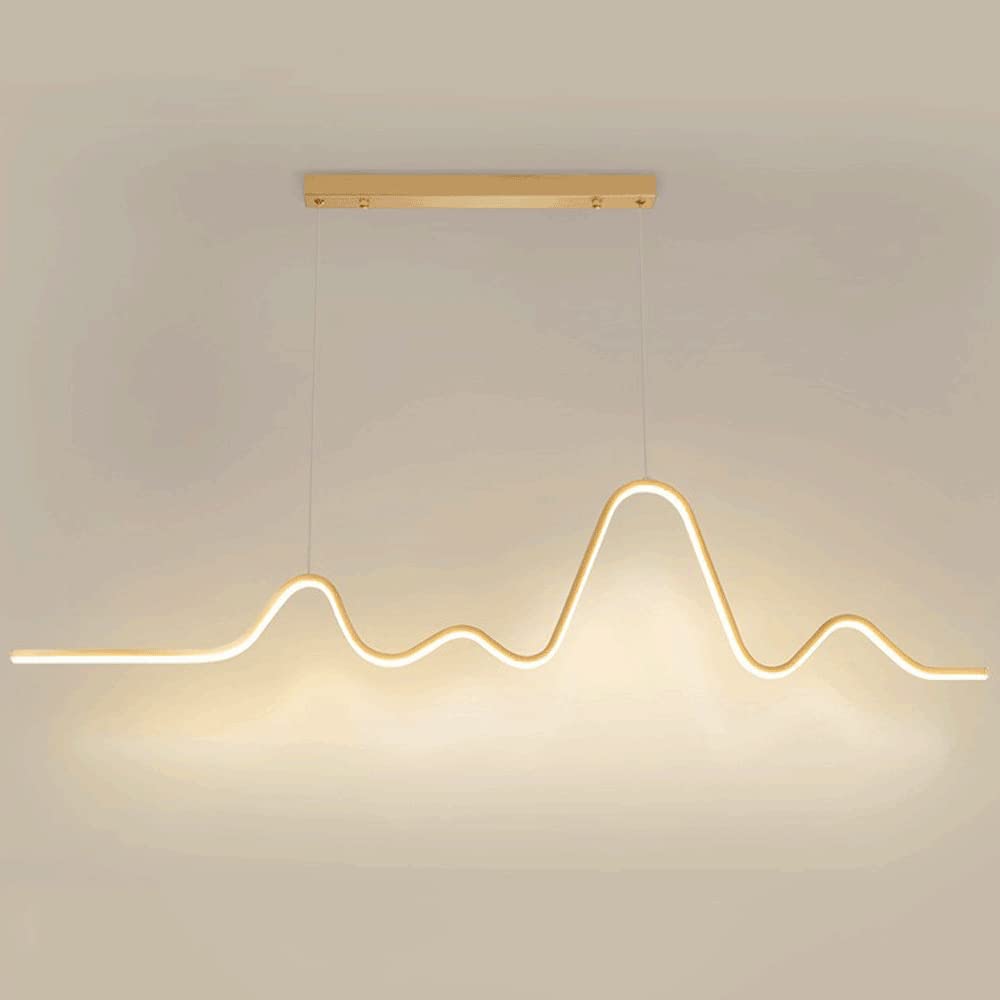 Lampe suspendue restaurant et bar avec lustre moderne réglable doré