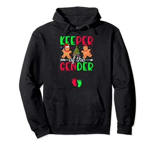 Christmas Keeper Gender Reveal Baby Announcement Pregnancy Sudadera con Capucha