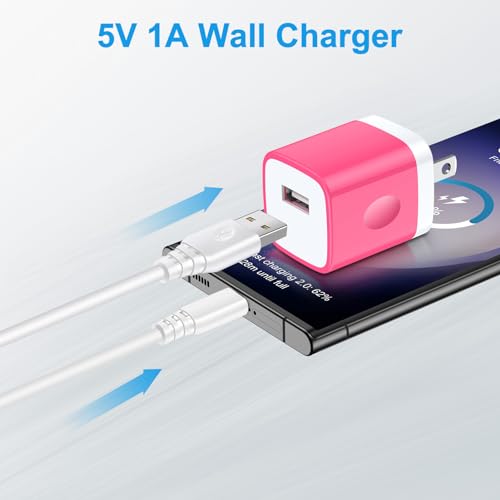 USB Charger Block Single Port Android for Samsung Galaxy S24/S23 /S22/S21/S10/Note 20,A15,A55,Pixel 8a/8/7,Moto;2 Pack Wall Charger USB Power Adapter Charging Box for iPhone 15/14/13/12/11/SE/XS/XR