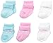 Gerber Baby Girls 6 Pack Variety Socks, Zebra, 3-6 Months
