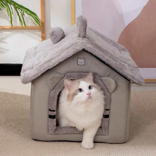 Katzenbetten- Katzenhöhle für den Innenbereich, Komfort und Ruhe, langlebiges Design mit warmer Isolierung, perfekt für Kätzchen, kleine Hunde, Reisen und Entspannung im Winter, 15, 75 × 13-9