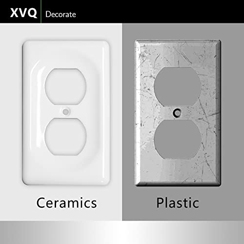 Xvq Ceramic Switch Plates Outlet Covers Switch Plate Cover White (Single Duplex) #TOP2