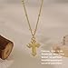 BLUEELM Cross Necklace For Women, Dainty 14K Gold Plated Cross Pendant Necklaces Small Non Tarnish Gold Necklace Cute Choker Necklaces for Women Simple Waterproof Jewelry Cute Trendy Stuff