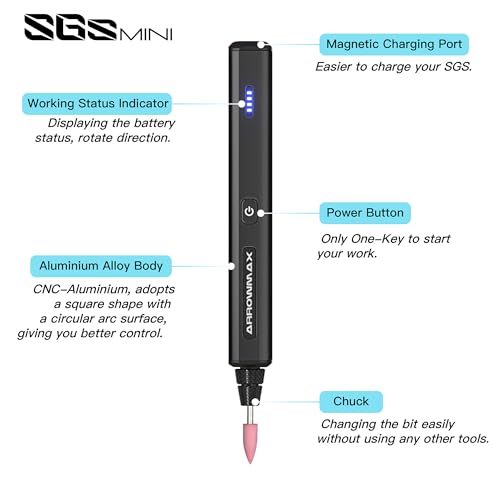 Am Arrowmax 199211-B Mini Electric Engraving Pen, 36 Bits With Aluminum Case, Bluetooth, App, Cordless Mini Rotary Tool thumb #1