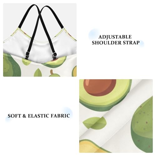 KLL Funny Avocado Girls 1-Piece Swimsuit Beach Swimwear Adjustable Strap Quick Dry3