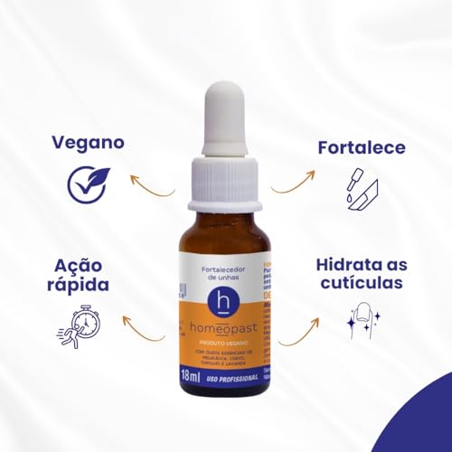 Fortalecedor Vegano de Unhas Danificadas - homeopast 18ml - Tratamento Restaurador