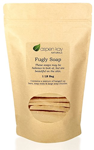 Aspen Kay Naturals - 1 Pound Bag of Fugly Soap, a Mixture of Dented & Imperfect Soap Bars, Soap Ends & Chunks. Natural & Organic Ingredients. (Aloe & Calendula)