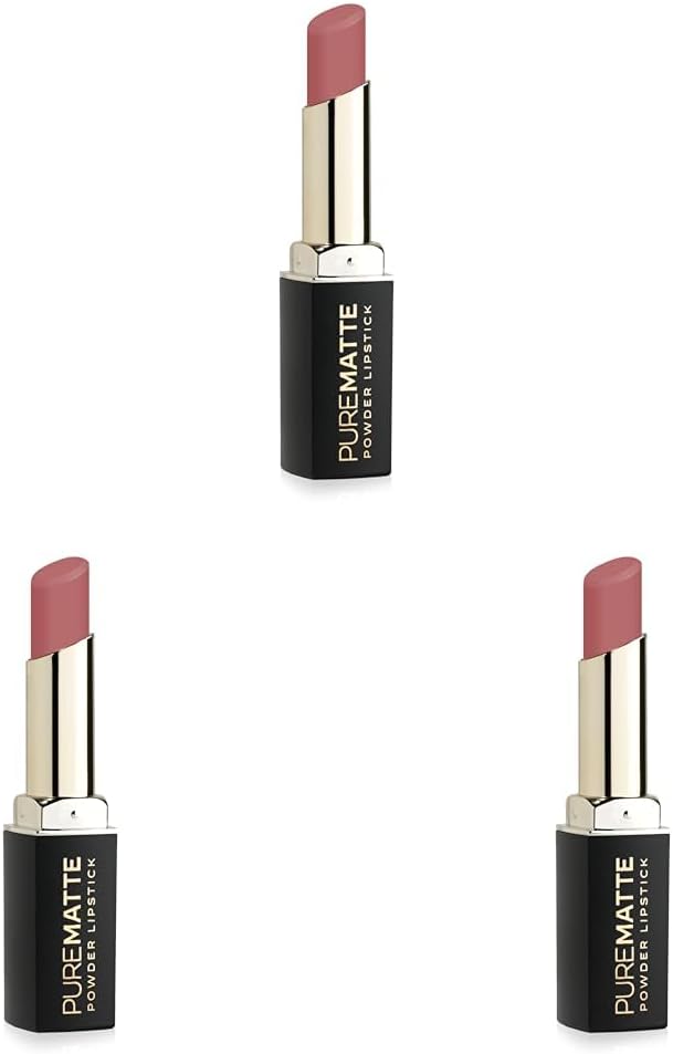 Golden Rose Pure Matte Powder Lipstick No: 102 - Nemlendirici Pudramsı Mat Ruj (3 paketi)