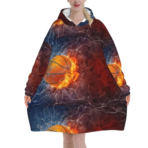 Sweat à capuche couverture flanelle unisexe grand sweat plaid chaud