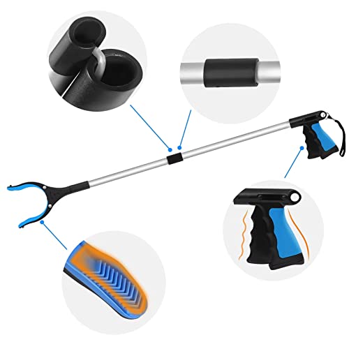 2 Pack 34" Long Grabber Tool, Foldable Grabbers for Elderly Grab It Reaching Tool with Rotating Jaw +Magnets, 4" Wide Claw Opening Reacher Grabber Pickup Tool, Grabber Reacher Tool Heavy Duty - Thumbnail 4