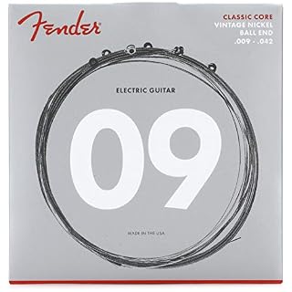 Fender® »CLASSIC CORE VINTAGE NICKEL ELECTRIC STRINGS« Cordes pour guitare électrique – Ball End – 155L 009/042 - Les Beatles, Paul McCartney, John Lennon, RIngo Starr, George Harrison