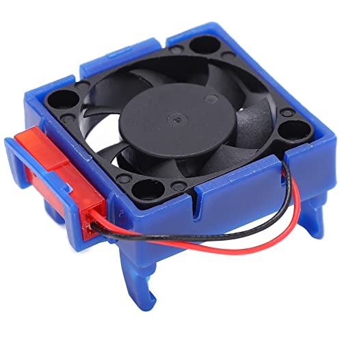 TOPINCN Ventilador de Refrigeración de Motor RC con Clip de Conector Integrado, para Ventilador de Refrigeración ESC Original VXl-3S, Se Adapta Al Tipo de Camión Corto Stampede, Negro y 1,6 X 1,4 X