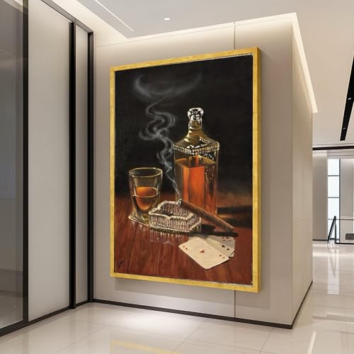 Toile de whisky et cigares vintage XINBAO : le cadeau idéal pour un bar